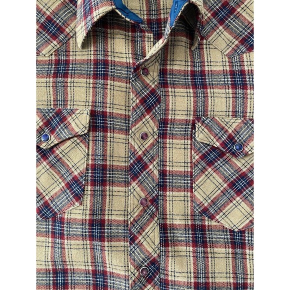 Wrangler mens snap Cowboy/Western cut long tail Button up shirt (16 1/2 - 35) - Picture 5 of 12